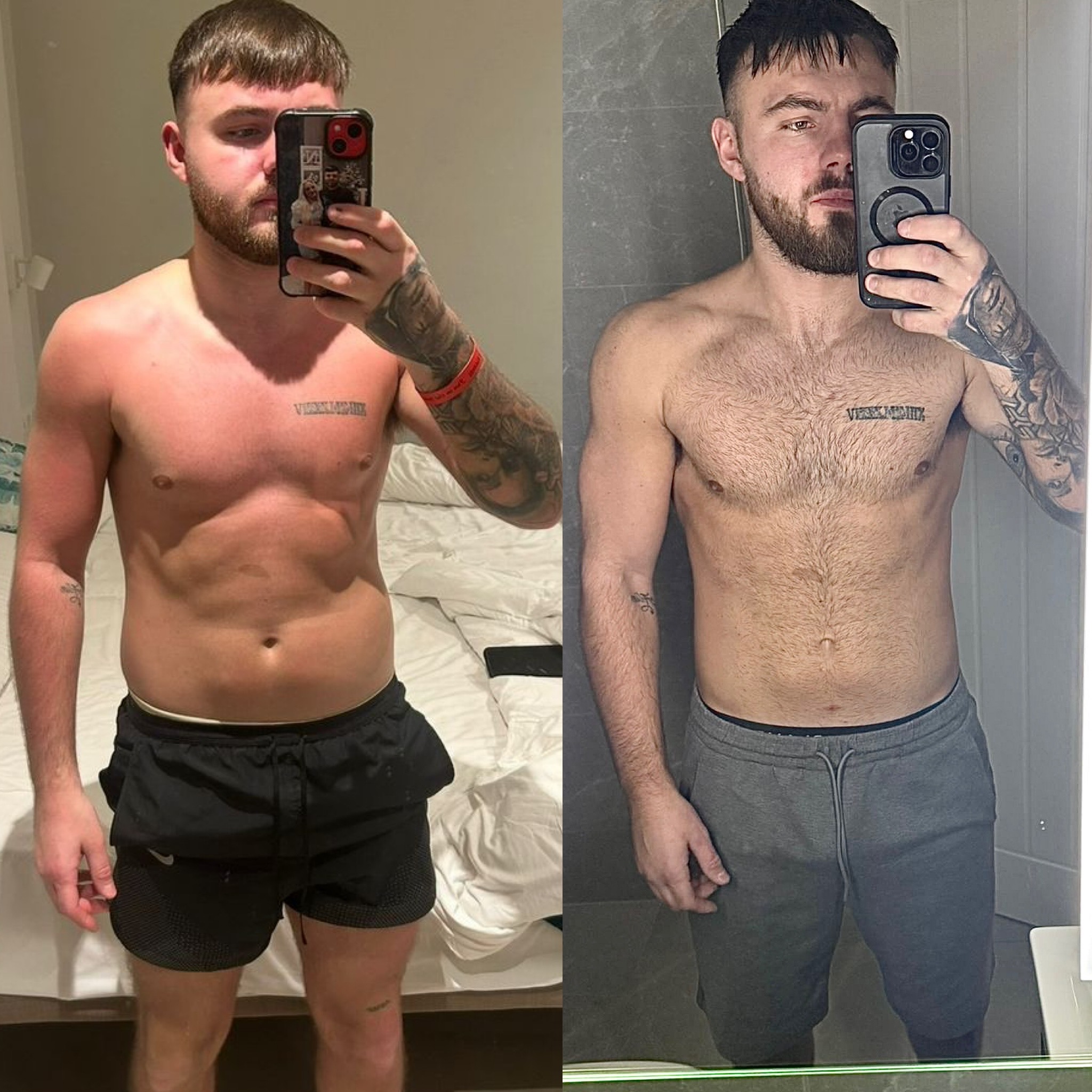 REVIVE client before and after a successful fat-loss transformation