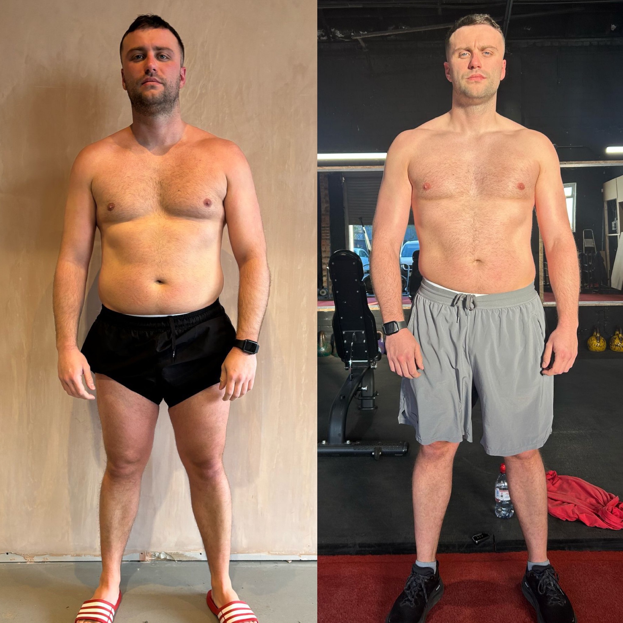Male client fat-loss transformation