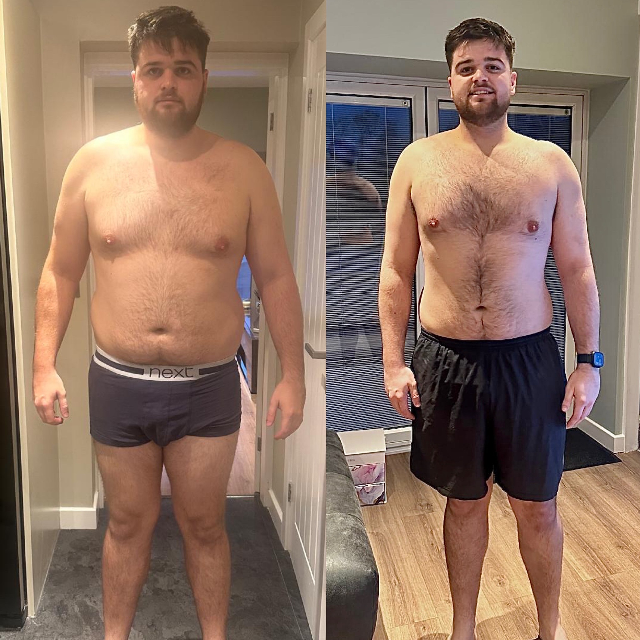 Male client fat-loss transformation