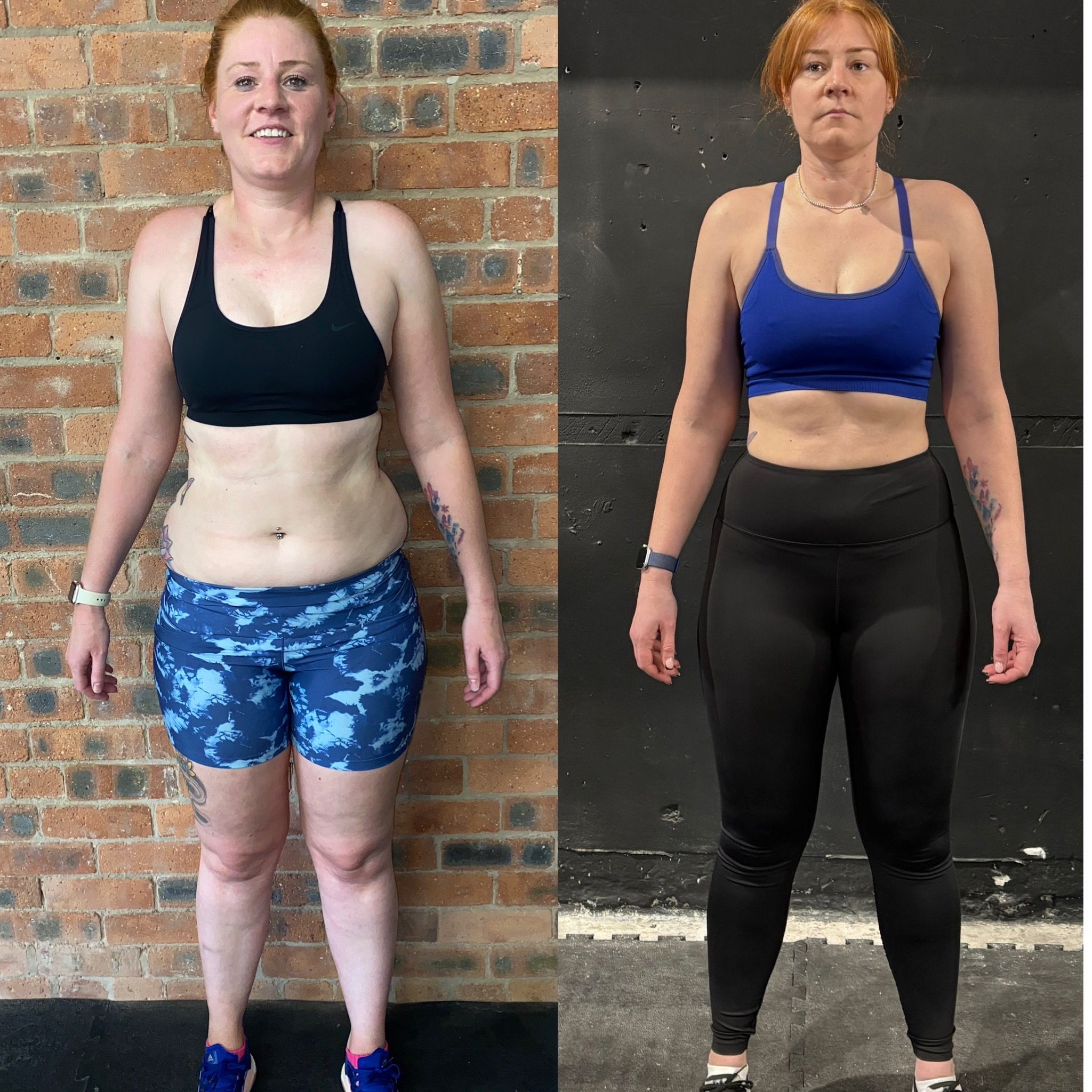 Female client fat-loss transformation